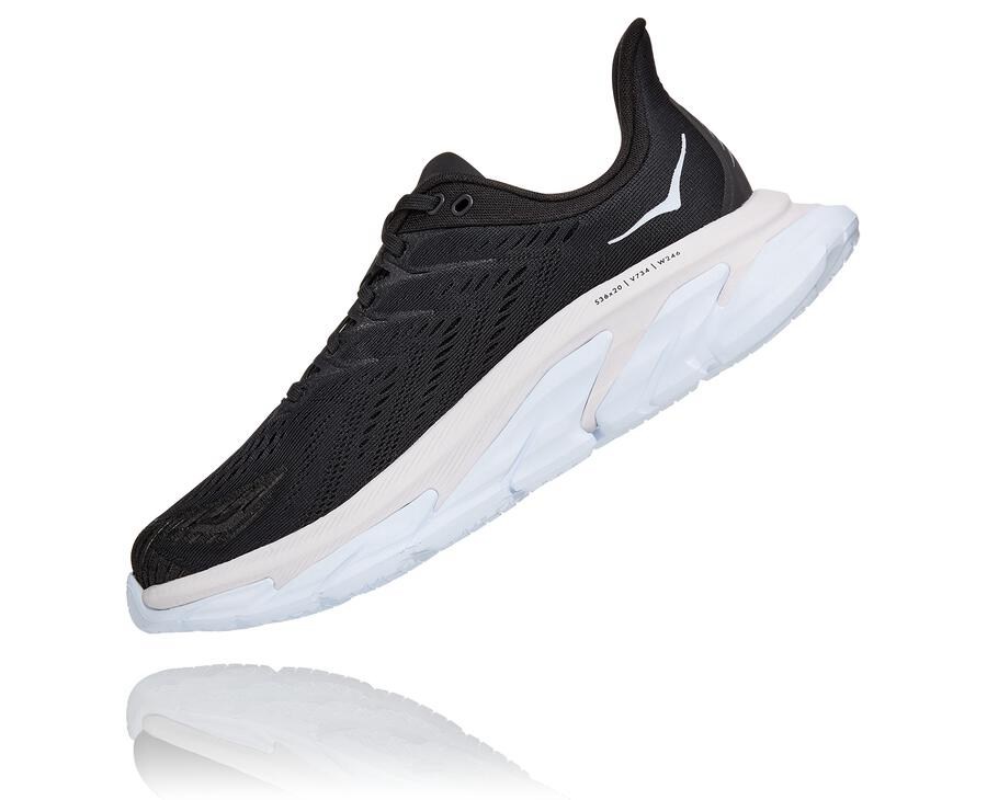 Hoka One One Running Shoes Mens Black/White - Clifton Edge - 89521SCMA